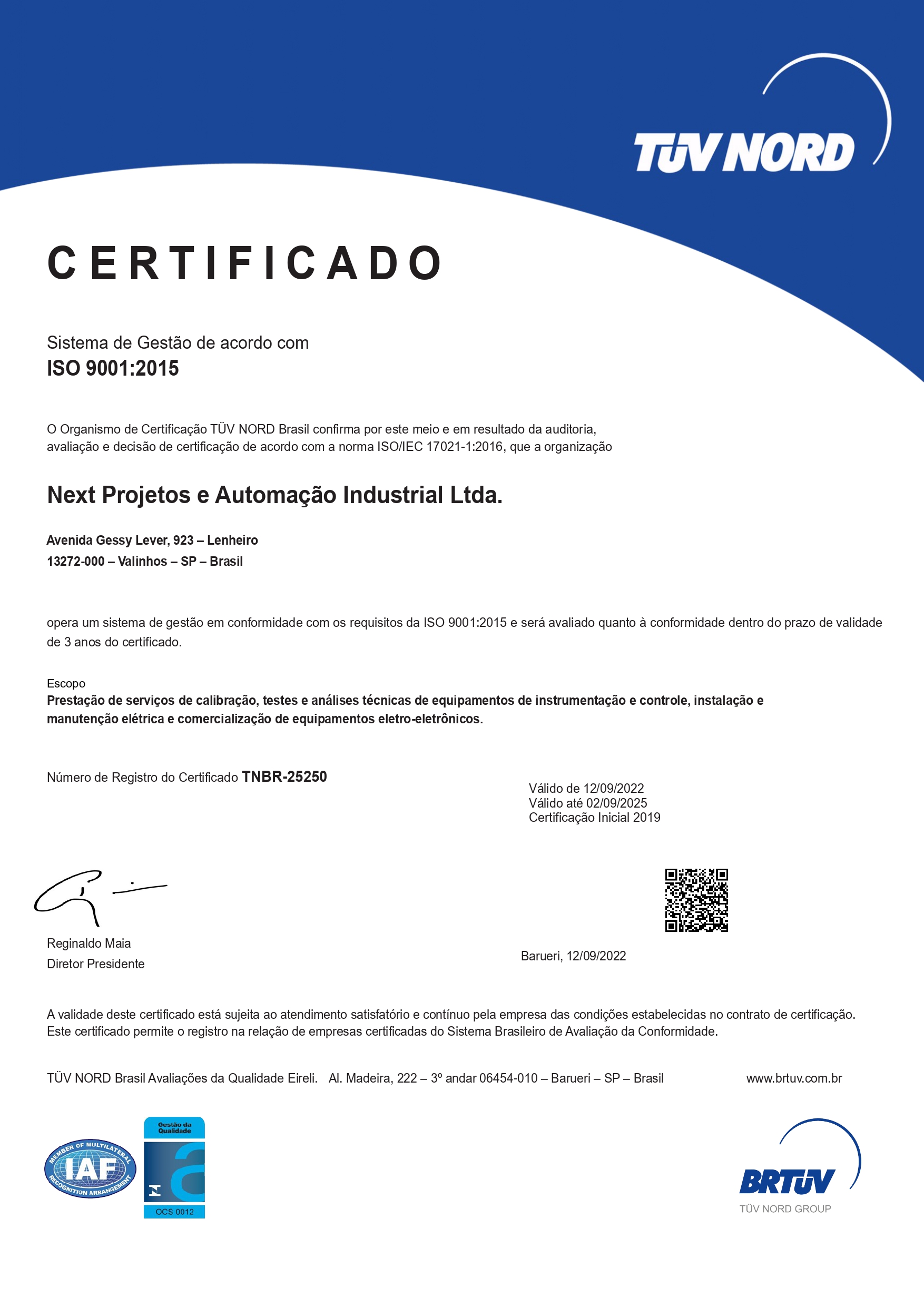 Certificado ISO-9001